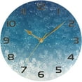 thumbnail image 5 of GZHJMY Blue Christmas Snowflake Wall Clock, Silent Non Ticking Battery Operated Creative Decorative Round Clock for Kitchen, Living Room, Bathroom, Home School Office Decor, 10 Inch, 5 of 7