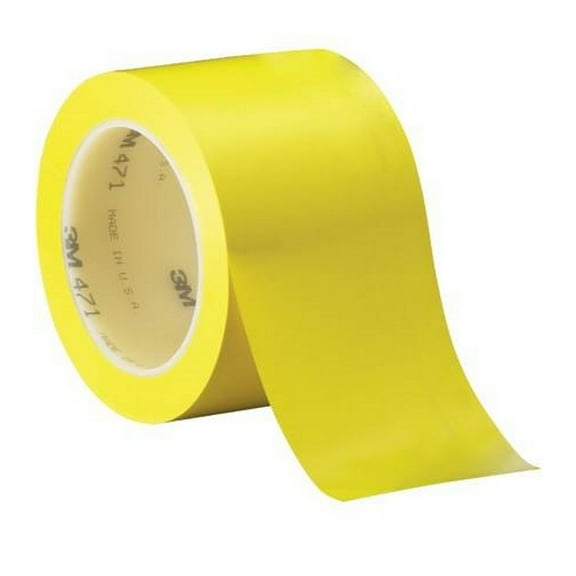 3M Vinyl Tape 471 Yellow 3" X 36 Yard Roll (3 Pack)