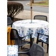thumbnail image 5 of Outdoor Tablecloth with Umbrella Hole for Patio/Picnic/Party/Camping, Blue Ocean Corals Waterproof Table Cloth Square Cover Washable, Nautical Coastal Starfish Marine Life Summer (54"x 54"), 5 of 8