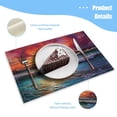 thumbnail image 3 of BaHomeck placemats Set of 4 rectangle Linen Cotton Placemats for Dining Table Washable Heat Resistant,18*12inch,Beautiful Ocean Scene With Waves Crashing Against The Shore, 3 of 4