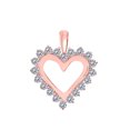 thumbnail image 2 of Mauli Jewels Engagement Necklace for Women 1 Carat Open Heart Diamond Pendant 4 prongs 10K Rose Gold With 18'' Chain|Silver Chain, 2 of 6