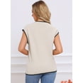 thumbnail image 3 of DARING DIVA V Neck Sweater Vest Fall Winter Pullover Tops S Khaki, 3 of 6