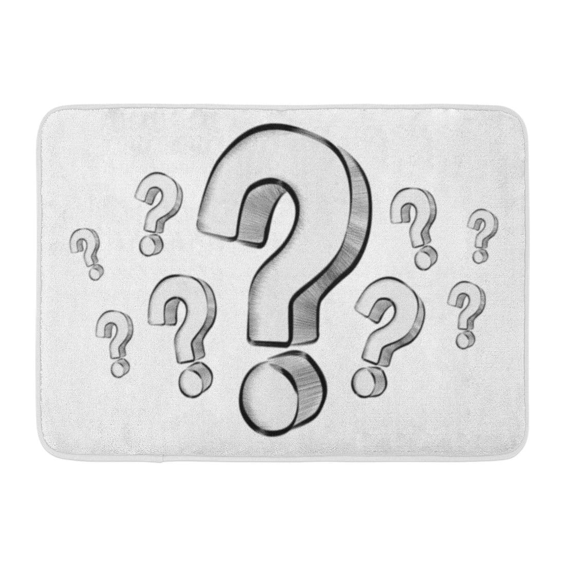 SIDONKU Blue White Question Marks Sketch on Research Curious Confused ...