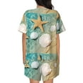 thumbnail image 6 of Fotbe Starfish And Seashell Print Pajama Set for Women 2 Piece Loungewear Short Sleeve Tops and Shorts Set Soft Sleepwear-3X-Large, 6 of 7