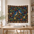 thumbnail image 5 of Floral Garden Bluebirds with Detailed Birds Perched Facing, Serene Watercolor for Plant Lovers, Botanical Wall Art, Mother'S Day Gift, Tapestry Wall Hanging for Bedroom and Dorm, 5 of 7