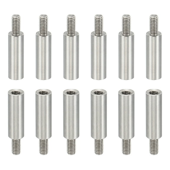 12pcs M3 Standoffs, M3 15 6mm Spacer Standoffs Steel Threaded Standoffs Screws 3mm ID 5mm OD Metric Male Female