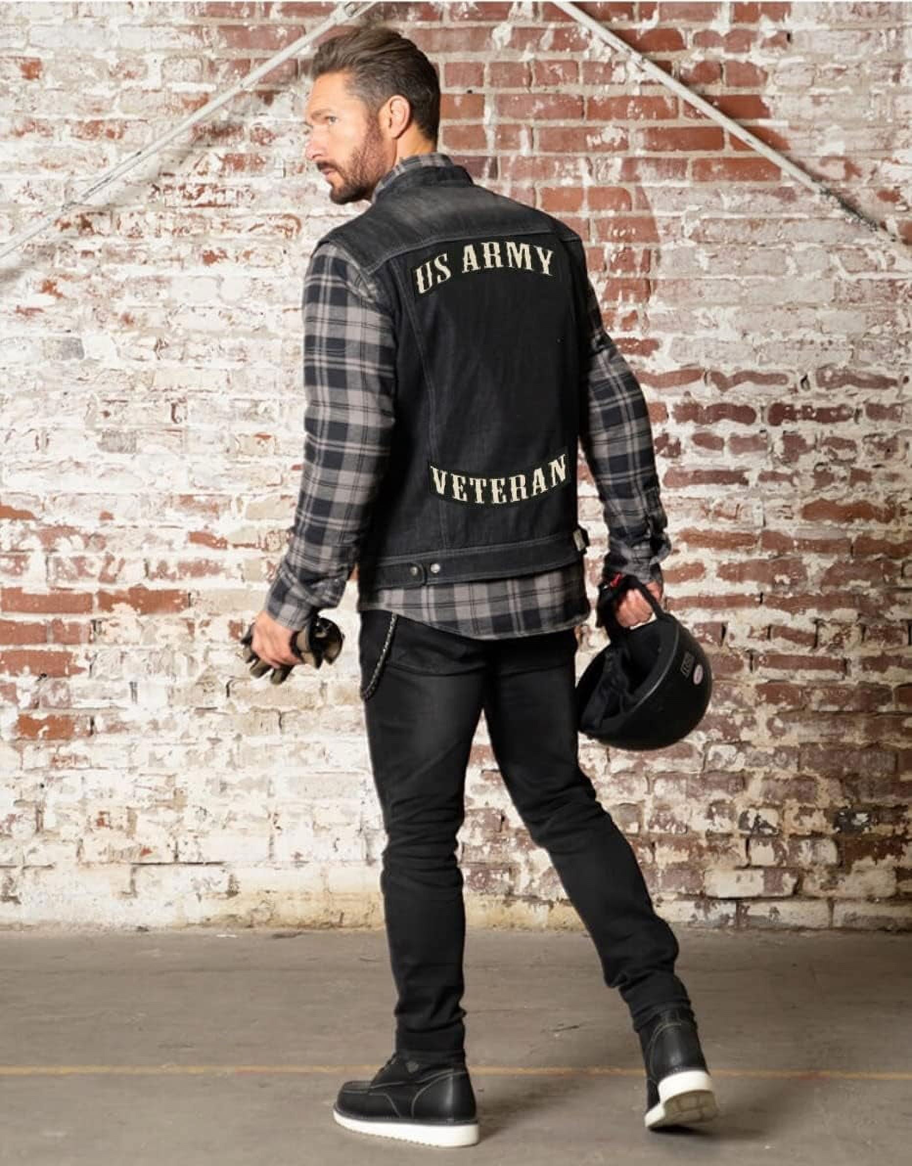 US Army Veteran Rocker Patches 12" | Large Iron On Embroidered 2pc. Set - by Nixon Thread Co.