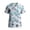 Cyan, variant on Delconic Women Stretch Quick Dry V Neck Short Sleeve Pocket Scrub Top with Botanical Floral Print for Healthcare Work Uniform Black L