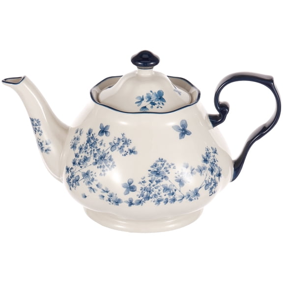 Floral Ceramic Teapot, 44 oz Classic European British Tea Pot, Bone China European Style for Tea Sets, Loose Tea, and Parties