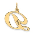 thumbnail image 3 of 14k Yellow Gold Medium Fancy Script Letter D Initial Charm Pendant, 3 of 4