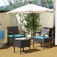 thumbnail image 2 of MEISSALIVVE 3 Pieces Outdoor Patio Furniture Set, Small Wicker Bistro Conversation Set for Porch and Balcony, All Weather PE Rattan Chairs with Table, Backyard Garden Furniture (Blue), 2 of 7