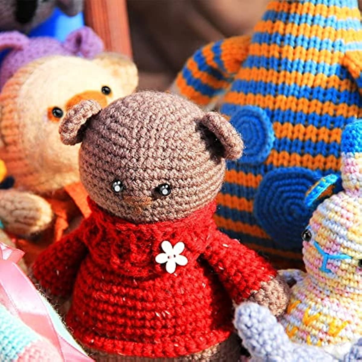 324pcs Safety Eyes 15 Styles Kawaii Craft Eyes Round Plastic Craft Eyes  Black Stuffed Eyes with Washers for Amigurumi Puppet Teddy Bear Crochet  Plush