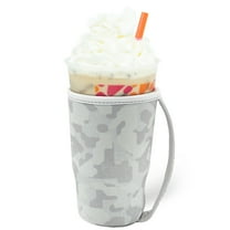 GoCuff Reusable Iced Coffee Insulator Sleeve Neoprene Holder - White Camo - Large