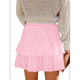 thumbnail image 3 of Falda Pantalón con Volantes y para Mujer, Estilo Casual, Cintura Alta, Rosa, Talla XL, 3 of 8