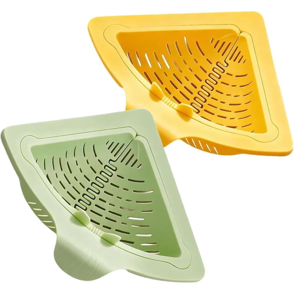 Magnetic Drainage & Filter Basket, Punch-Free Triangular Sink Strainer with Twist-Open Bottom, Kitchen Sink Food Scraps Catcher for Washing Fruits and Vegetables