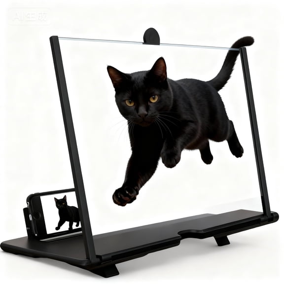 a Screen Magnifier Version, 2026 New Mobile Phone 3D HD Magnifying Projector Screen Enlarger, 10/12 Inch Mobile Phone Screen Magnifier, Adjustable (Red, 12 in (Screen 10.23 * 6.85 * 0.31 in))