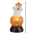 thumbnail image 4 of Old World Christmas Ghost Pumpkin Light Glass Jack O Lantern Ghost 52502, 4 of 4