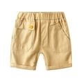 thumbnail image 2 of LYMAYTER Kids Baby Boys Summer Shorts Solid Color Cotton Five Jogger Pants Toddler Casual Shorts for 1-8 T, 2 of 9