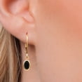 thumbnail image 3 of Gem Stone King 14K Yellow Gold Black Onyx Dangle Earrings for Women | 1.40 Cttw | Gemstone December Birthstone | Oval 7X5MM, 3 of 6