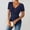 #0368-Navy, variant on Women's Tees V Neck Short Sleeve Wrap Ruched Button Decor Tops Casual Slim Fit Stylish T Shirts Gift