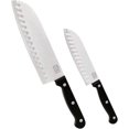 thumbnail image 2 of Chicago Cutlery 2-Piece Stainless Steel Triple Rivet Polymer Handles Essentials Partoku/Santoku Set, Black, 2 of 2
