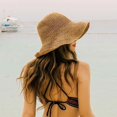 thumbnail image 2 of Sombrero de paja plegable para mujer, visera para el sol, vacaciones, playa, marea, Verano, 2 of 4