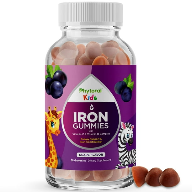 Iron Gummy Multivitamin for Kids Natural Immune Boost and Focus