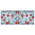 thumbnail image 3 of Red Blue Flowers Pattern Tier Curtains Tier Kitchen Living Room Bedroom Balcony 2 Panels 27x36 Inch, 3 of 9