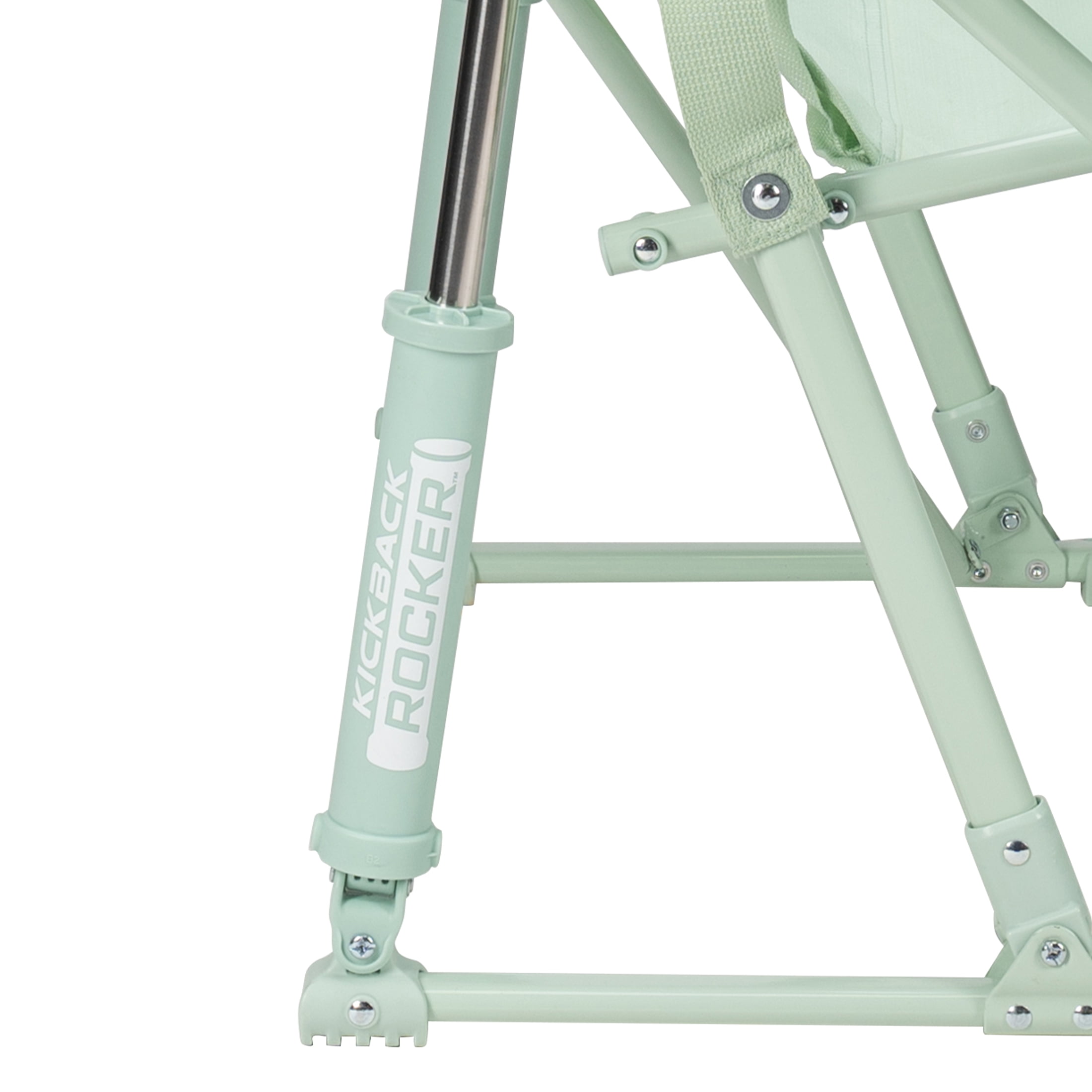 GCI Outdoor Kickback Rocker Low Profile Rocking Camp Chair, Pastel Green