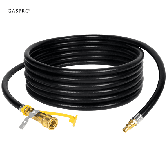 Gaspro 12ft RV Propane Quick Connect Hose - Low Pressure Extension Hose with 1/4" Disconnect Fittings for Gas Grills, Griddles, Camp Stoves, Fire Pit Tables