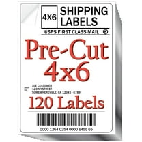 Pre Cut 4x6 Shipping Labels, USPS UPS FedEx Approved, Works on Most Inkjet and Laser Printers, 120 Labels, White