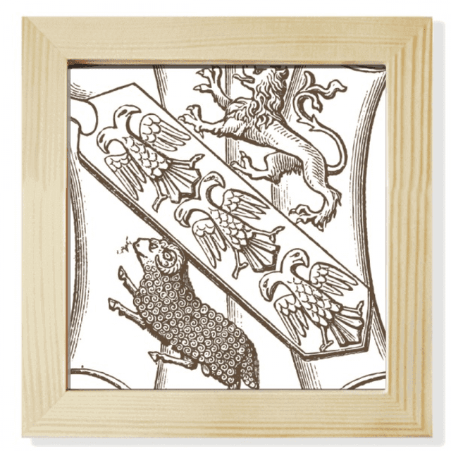 Modèle d'Illustration de Mouton Baroque Blanc Noir Cadre de Tableau Carré Mur Affichage de Table