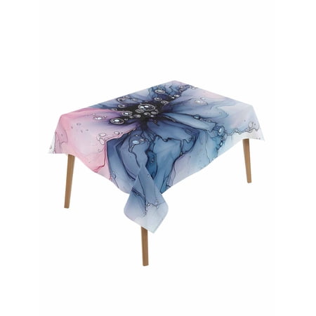 Pink Blue Gradient Table Cloth 60x102 Inch Rectangle Abstract Art Marble Texture Waterproof Tablecloth Washable Table Cover for Party Picnic Dinner Decor