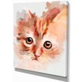 thumbnail image 2 of Croquis de Chaton à l'Aquarelle Rouge - Impression d'Art sur Toile d'Animaux, 2 of 4