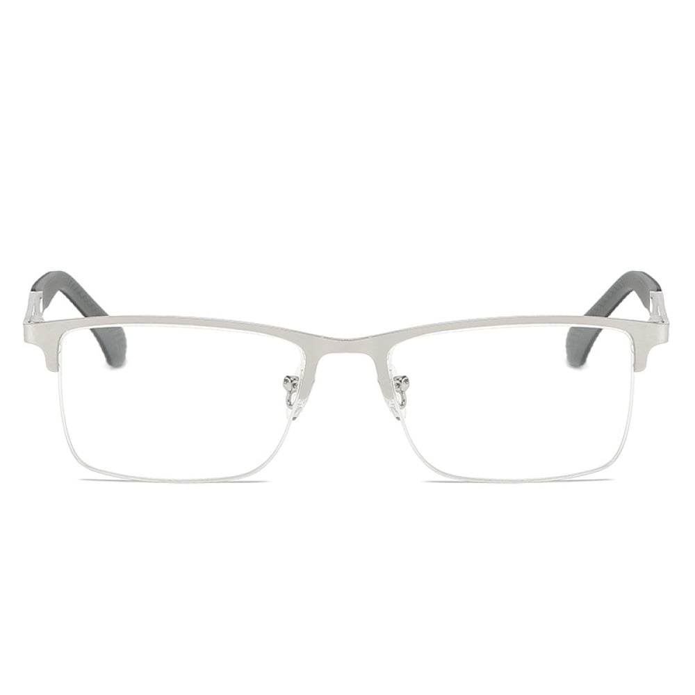 2 Pairs of Men Anti-blue Light Business Reading Glasses 4.00 Fashion Spring Hinge Metal Readers +4.00 Strength