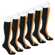 WAITLOVER Womens Novelty Funny Crazy Socks - 3Pack Cool Funky Animal Cartoon Cosplay Chicken Leg Knee High Mid-calf Gift Socks
