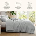 thumbnail image 3 of Twin Comforter Set, 3 Pieces Soft Pinch Pleat Gray Bedding Set for All Season, 3 of 5