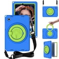 thumbnail image 2 of Feishell Case for Samsung Galaxy Tab A8 10.5"(SM-X200/X205/X207) with Built-in Screen Protector,Shockproof Rugged 360 Rotatable Folding Handle Kickstand Kids EVA Case Cover with Shoulder Strap,Blue, 2 of 8