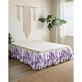 thumbnail image 2 of Purple Lavender Wrap Around Bed Skirts for King Bed 16" Drop,Bed Skirt with Adjustable Elastic Belt Dust Ruffle Bed Valance for Bedroom Hotel Farmhouse Pastoral Botanical Floral Bed Frame Cover, 2 of 7