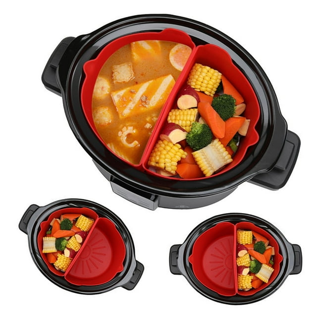 YAOMOBB Doublure de Mijoteuse Design à Grille Doublure de Mijoteuse Facile à Utiliser Matériau en Silicone Réutilisable