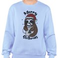 thumbnail image 2 of Merry Slothmas Sweatshirt Unisex 2X-Large Light Blue, 2 of 5