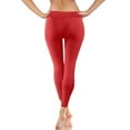 thumbnail image 5 of Ultra Soft Leggings for Women Yoga Workout Pant with Crisscross Lace-up Bottom Trendy Active Gym Clothes (S, Red), 5 of 8