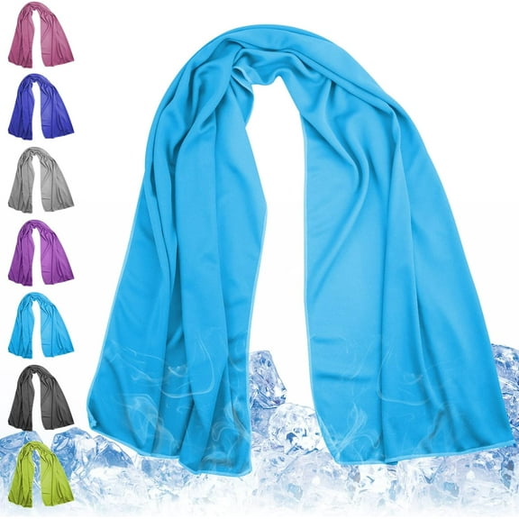 Ice & Sweat Towels, 43.3" x 15.7" - Cooling Neck Wraps for Summer Heat - Quick Cool Down for Gym, Running, Golf, Yoga & Sports