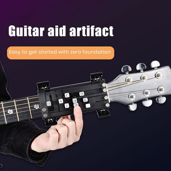 sunsanly Guitar Chord Aid One-Touch Chords Presser Guitar Learning Tool Guitar Chord Trainer Practice Aid for Beginners Guitar Lover