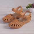 thumbnail image 6 of XQYLOS Closed Toe Sandals for Women Dress𝗒 2026 Wedg𝖾 Comfortable Ankle Strap Fisherman Sandals Platform 𝖮rthopedic Sandal Wide Width Summer Leather Hollow Out Casual Walking Shoes, 6 of 6