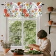 thumbnail image 5 of Colorful Flowers Floral Window Valance Curtain Branch Leaves Retro Spring Rod Pocket Short Curtain for Living Room, Bedroom & Kitchen Window Decor 42x12in, 5 of 8