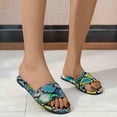 thumbnail image 2 of JeashCHAT Clearance Slip On Slide Sandals for Women Women's Snake Patterned Casual Wedges Flat Bottom Sandals And Beach Slippers, 2 of 7