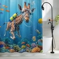 thumbnail image 2 of Funny Diving Giraffe Shower Curtain Set, Waterproof Shower Curtains for Bathroom, Ocean Coastal Coral Fish Marine Life Washable Fabric Bath Curtain for Bathtub Decoration with Hooks 66x72 Inches, 2 of 9