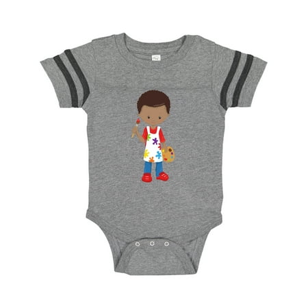 

Inktastic African American Boy Painter Paint Artist Gift Baby Boy Bodysuit