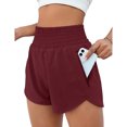thumbnail image 2 of Joernso Women Wide Leg Sport Shorts Elastic High Waist Pockets Running Shorts Solid Color Fake Two Pieces Gym Shorts, 2 of 8
